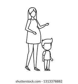 woman pregnancy with son