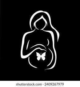 A woman is pregnant abstract,vector