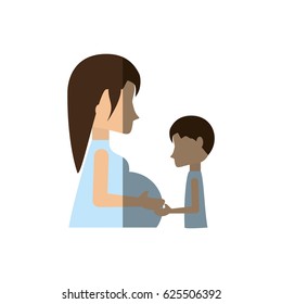 woman pregnant child touch belly