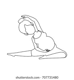 Woman pregnant doing prophylaxis exercises