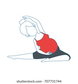 Woman pregnant doing prophylaxis exercises