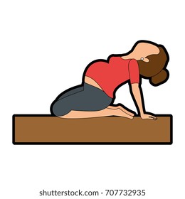 Woman pregnant doing prophylaxis exercises