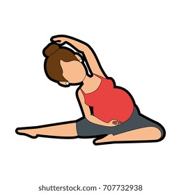 Woman pregnant doing prophylaxis exercises