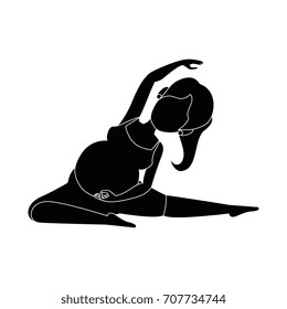 Woman pregnant doing prophylaxis exercises