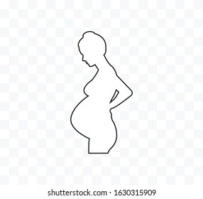 Woman Pregnant, line icon. Vector illustration. Flat.