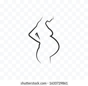 Woman Pregnant, line icon. Vector illustration. Flat.