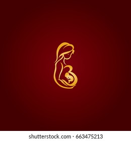 Woman Pregnant Logo