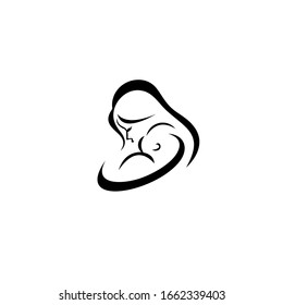 woman pregnant logo, mother care icon, Vector illustration on white background