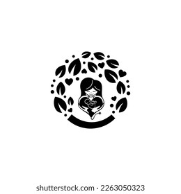woman pregnant logo, mother care icon, Vector illustration on white background