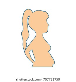 woman pregnant silhouette icon