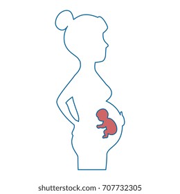 woman pregnant silhouette icon