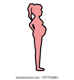 woman pregnant silhouette icon
