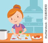 Woman preparing food in kitchen