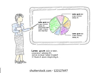 Woman present circle chart