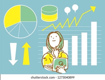 A woman presenting
