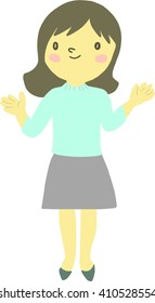 woman is presenting