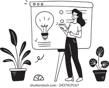 Woman is presenting her idea