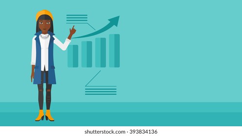 Woman presenting report.