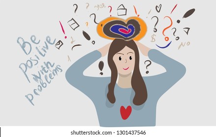 Woman with problems in positive.