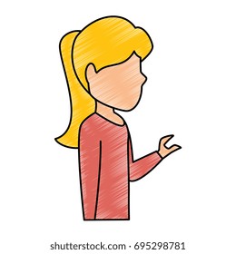 Woman profile cartoon