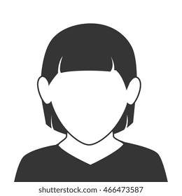 woman profile face isolated flat icon design