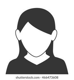 woman profile face isolated flat icon design