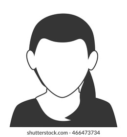woman profile face isolated flat icon design