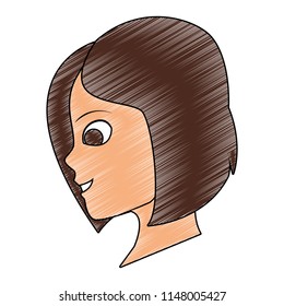 Woman profile head scribble