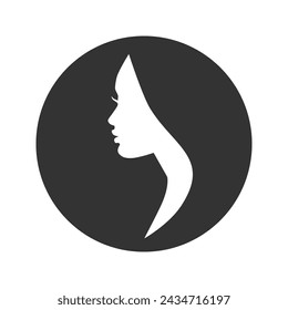 Woman profile icon beauty illustration vector in modern flat sign