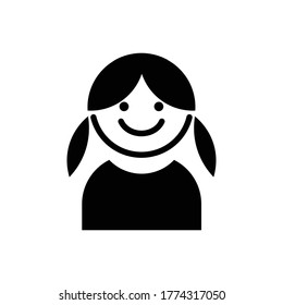 Woman profile icon.flat vector graphic in white background