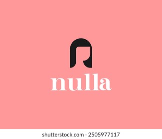 A woman profile minimalistic logo. Creative beauty salon hairdresser stylist vector logotype. Universal shampoo hair care sign.