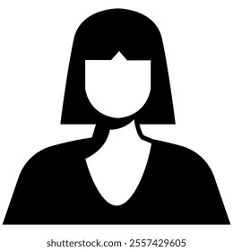 Woman profile and people silhouette. Avatar profile icon in silhouette style isolated on transparent background