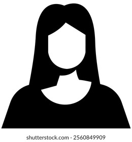 Woman profile and people silhouette. Avatar profile icon in silhouette style isolated on transparent background