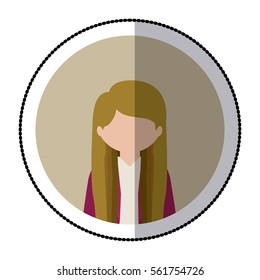 Woman profile pictogram