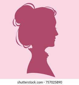 Woman profile portrait silhouette vector illustration