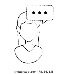 woman profile with speech bubble