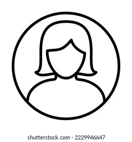 Woman Profile User Avatar Icon Logo Design Vector Template Illustration Sign And Symbol Pixels Perfect