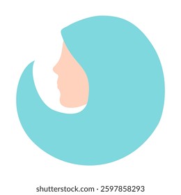 Woman Profile with Water Flow, World Water Day Celebration Illustration