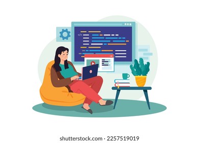 Woman Programmer Working On A New Project