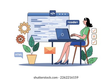 Woman Programmer Working On A New Project