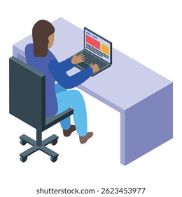 Woman programmer is writing code for a new website while sitting at her desk