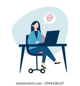 Woman in Programming Role Elegant flat vector of a female coder working on a project, embodying professionalism and women empowerment in technology