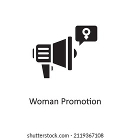 Woman Promotion vector Solid Icon Design illustration. Home Improvements Symbol on White background EPS 10 File
