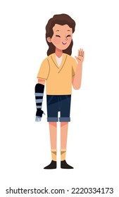 Woman With Prosthetic Arm Character