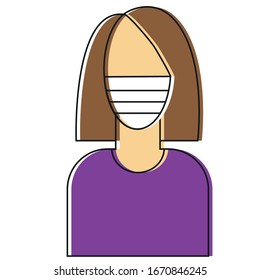 Woman in protective mask Vector