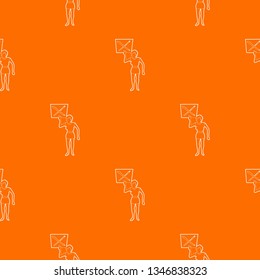 Woman protest with sign pattern vector orange for any web design best