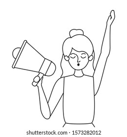Woman protesting design, Human rights peace freedom international help social law and equality theme Vector illustration
