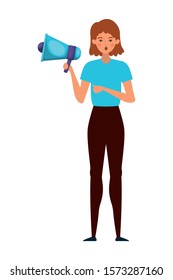 Woman protesting design, Human rights peace freedom international help social law and equality theme Vector illustration