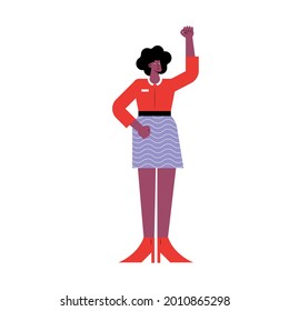  woman protesting isolated icon