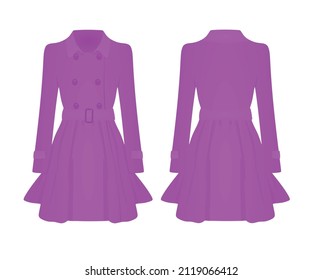 Woman purple coat. vector illustration